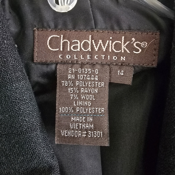 Chadwick Plaid Open Jacket Women Sz 14 Tartan Dark & Green Navy Belted Pleated - Picture 8 of 13